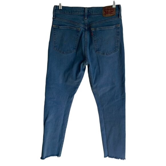 Levis 501 S Jeans Womens 27x28 Button Fly Denim Skinny Filiforme - Blue Color - Picture 3 of 13